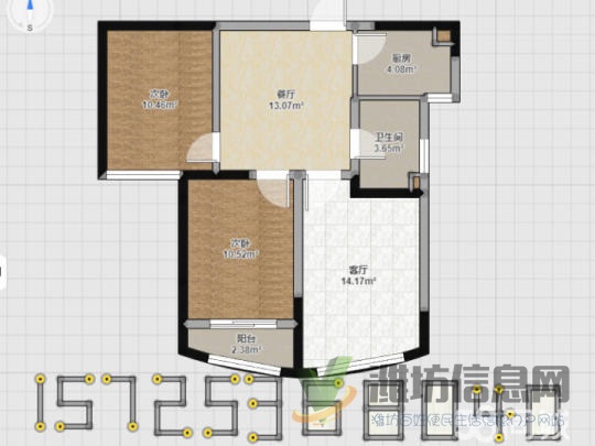高层观景房！！三友翡翠城92平精装两室可改三室，仅售63万