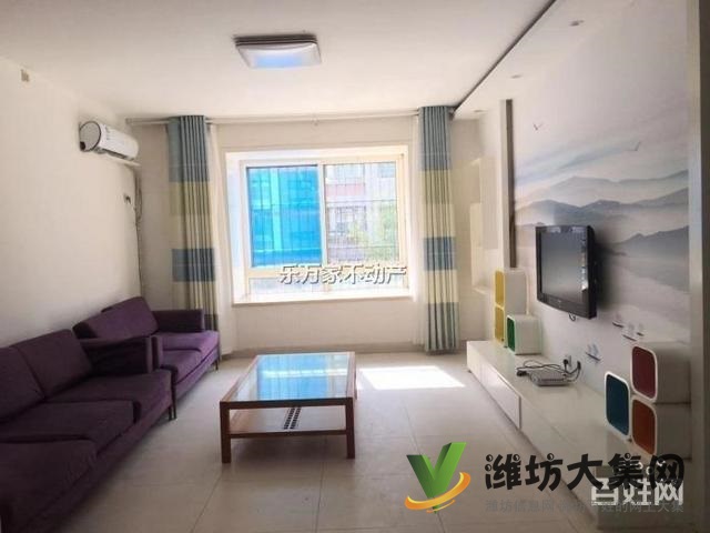 万达潍坊中学近中央丽景精装全齐两室拎包入住可陪读