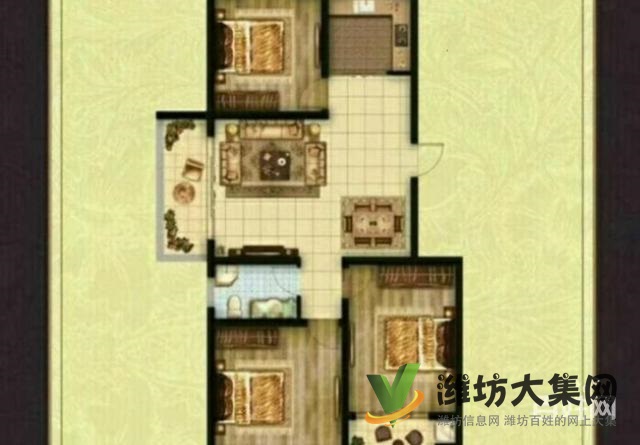 潍县中路恒信悦府，12楼东山豪华 装修 ，全明大三